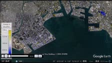 液状化した湾岸上空から(浦安から千葉市美浜まで)